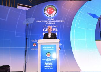 TÜRK-İŞ Genel Başkanı Ergün ATALAY, 09 Mayıs 2025 Cuma günü Konfederasyonumuza bağlı Şeker-İş Sendikası’nın 23. Olağan Genel Kuruluna katıldı.